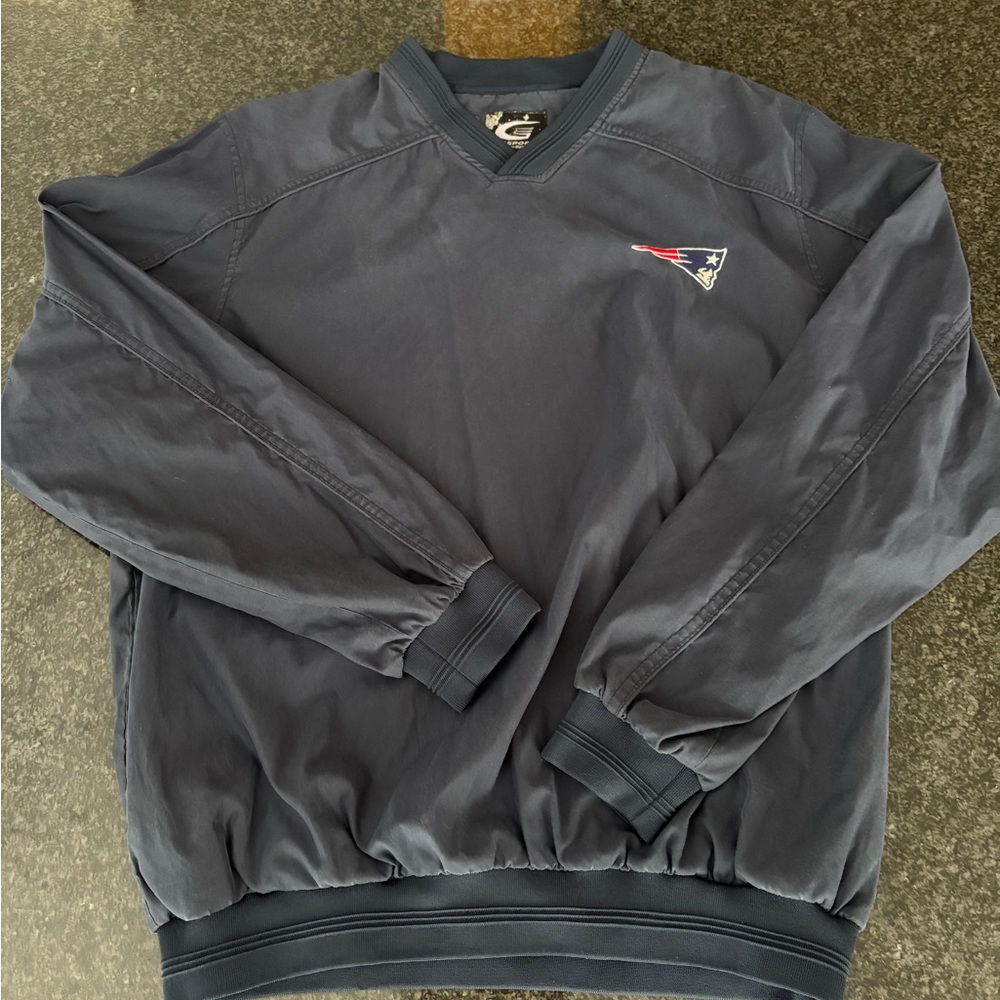 Men's Patriots Navy Pullover Wind Jacket